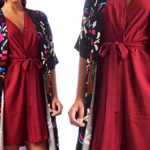 Coleção Colors: Kimono Jasmim vinho