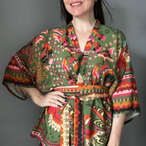 Kimono Peônia tropical