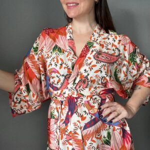 Kimono Peônia paisley