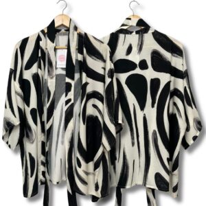 Kimono Peônia abstrata